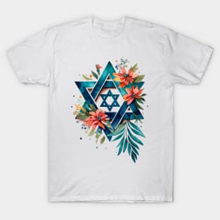 Star of David, flag for peace T-Shirt